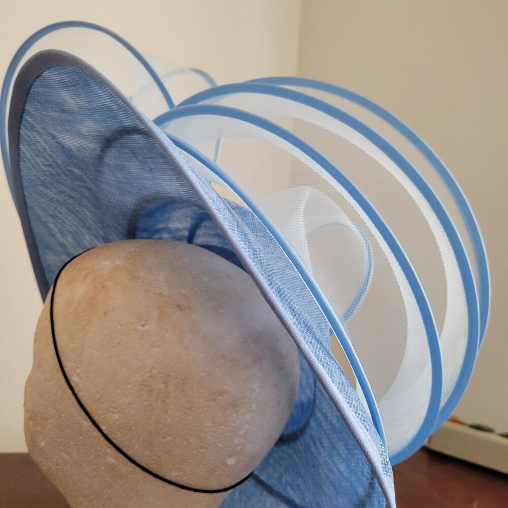 Paris Hand-Made Large Brim Ruffle Organza Hat | Elegant Royal Derby Wedding Hat - Picture 11 of 13